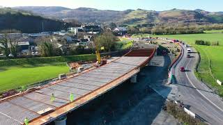 A487 pont Ddyfi newydd  Ebrill 2023  A487 new Dyfi bridge – April 2023 [upl. by Nynahs]