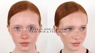 Natural Makeup Application  Fair Skin amp Freckles [upl. by Cerell]