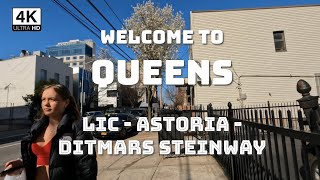 WALKING IN QUEENS  LIC Astoria and Ditmars Steinway 4K [upl. by Orsa]