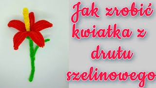 Nowość na YouTube kwiat hibiskusa z drutu szenilowego kwiaty flowers rękodzieło handmade diy [upl. by Duffie432]