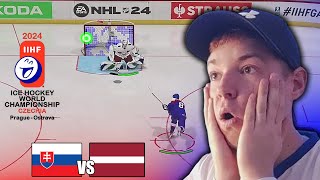 MS v hokeji 2024  Slovensko  Lotyšsko NHL 24 [upl. by Nylodnew]