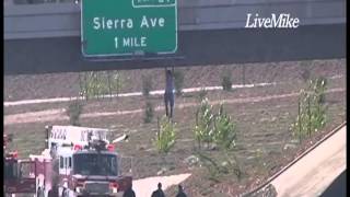 Raw Video Man Jumps from 210 Freeway Overpass [upl. by Erb]