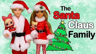 Sniffycat Barbie Families  The SANTA CLAUS FAMILY Has New Neighbors  Toys and Dolls Fun for Kids [upl. by Cardinal458]