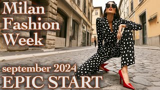 Milan Fashion Week 20242025 Starts NOW Unique Italian Street Style The Most gorgeous outfits [upl. by Ozen483]