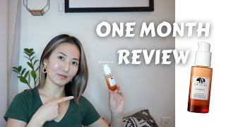 ONE MONTH REVIEW  Origins Ginzing™ Into the Glow Brightening Serum  Cheril issa [upl. by Wolenik]