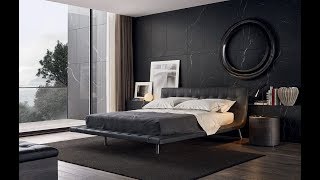 Bedroom decor Ideas With Black Wall design [upl. by Ehcram]