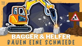 Bagger amp Baufahrzeuge ⭐ Wir bauen eine Schmiede  Kindervideos  Kinderfilme  telekids [upl. by Cirenoj]