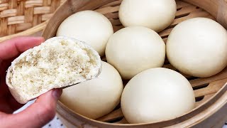 How to make soft and fluffy Chinese Steamed Buns  Smooth Surface [upl. by Kamin]