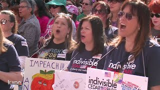 Thousands descend on State Capitol for 2020 Womens March ATX [upl. by Aivalf]