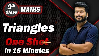 Triangles Class 9 One Shot Revision in 15 Min  Class 9 Maths Chapter 7 [upl. by Ellemrac946]