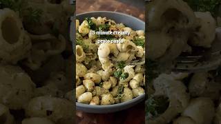 Pesto pasta with mozzarella food cooking pasta recipe reels dinner lunch italy simple food [upl. by Ahsaetal]