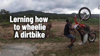 Learning how to wheelie my dirt bike  bklfshorneil [upl. by Sarazen]