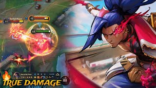 TRUE DAMAGE YASUO WILD RIFT AGGRESSIVE GAMEPLAY SOLO RANK GAME [upl. by Aredna]