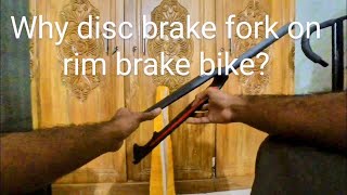 Why disc brake fork on rim brake bike [upl. by Tebzil799]