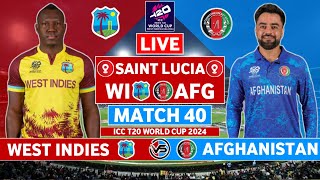 West Indies vs Afghanistan Live Match  WI vs AFG Live Match Today  ICC T20 World Cup Live Match [upl. by Ailahk]