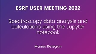 Spectroscopy data analysis and calculations using the Jupyter notebook [upl. by Annetta149]