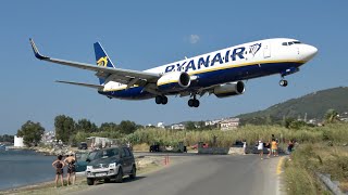 Skiathos Airport Summer 2024 Crazy low landings  Powerful Jetblast Departures Planespotting in 4K [upl. by Ardnosak]