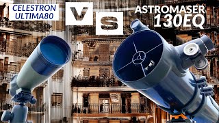 Celestron Astromaster 130eq Telescope Vs Celestron Ultima80 Spotting scope  Reflector Vs Refractor [upl. by Nna]