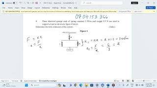 HOOKES LAW CALCULATIONS SPRING CONSTANT FOR SPRING NETWORKS [upl. by Ayatahs]