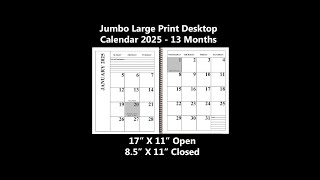 Discover the Perfect 2025 Jumbo Large Print Desktop Calendar [upl. by Colton]