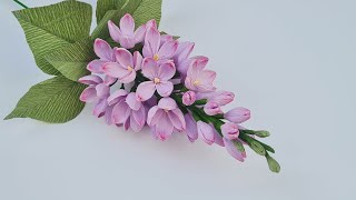 How to make Lilac flowers from crepe paper  Paper Flower  Góc nhỏ Handmade [upl. by Eudoca]