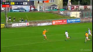 GAA HIT OF THE YEAR CONTENDER  KILMOYLEY PLAYER SCORES POINT BUT GETS LANDED IN THE STAND [upl. by Bible]