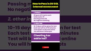 SOL DU 1st semester internal assessment  How to pass internal assessment  DU SOL internal exam [upl. by Keyte]