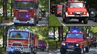 Optocht Brandweerwagens 150 jaar BW Kapellen  Fire Truck Parade lots of sirens [upl. by Arraes219]