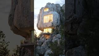 Perched on the Edge Stone Building Atop a Stunning Cliff mountainhome [upl. by Anoiuq]