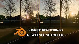 New Eevee vs Cycles  Sunrise Renderings [upl. by Airdnekal600]