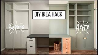 Extreme Home Office Builtins Makeover  DIY IKEA Billy Hack Part 2 [upl. by Ecyle]