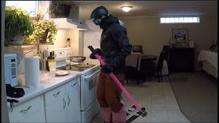 Cooking with full ski gear on [upl. by Enineg]