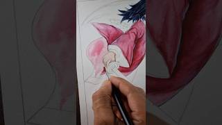 Drawing Giyu Tomioka  watercolour painting  vinayarts07 anime viralvideo demonslayer [upl. by Aroon938]