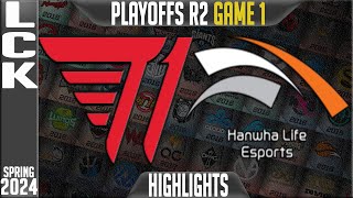 T1 vs HLE Highlights Game 1  LCK Playoffs Spring 2024 Round 2  T1 vs Hanwha Life Esports G1 [upl. by Ytnom]