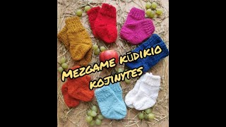 Mezgimo pamoka Mezgame kūdikio kojinytes  Newborn socks tutorial [upl. by Annawat]