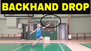 BADMINTON TECHNIQUE 13  BACKHAND DROP [upl. by Ayotak]