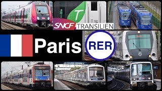 Paris RER amp Transilien 39 Departure amp Pass videos [upl. by Annaed885]