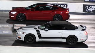 Tesla Plaid vs Mustang GT [upl. by Aramal741]