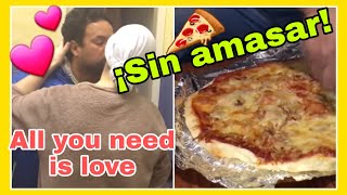 ¡¡Masa de pizza SIN AMASAR 🍕  mi marido me trae una sorpresa 💏 [upl. by Leacock]