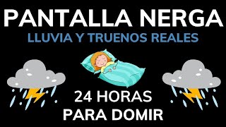 Lluvia Relajante y Truenos PANTALLA NEGRA 🌨️ Sonido de Lluvia para Dormir💤 Ayúdame a Dormir 2 [upl. by Atneuqal]