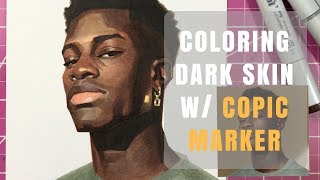 Coloring Dark Skin w Copic Marker [upl. by Tneicniv]