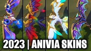 ALL ANIVIA SKINS SPOTLIGHT 2023  League of Legends [upl. by Etnovert]