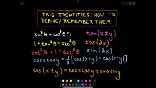 ❖ Trigonometric Identities How to Derive  Remember Them  Part 3 of 3 ❖ [upl. by Landri902]