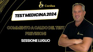 Test Medicina 2024  Sessione Luglio  COMMENTO A CALDO DEL TEST CON PREVISIONI [upl. by Akalam]