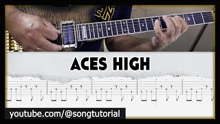 Iron Maiden  Aces High  TAB  Guitar Cover  Lesson [upl. by Aseela809]