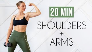 20 MIN DUMBBELL SHOULDERS amp ARMS At Home or Gym [upl. by Clement]