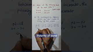 Which bond is most polar polarity 11thchemistry neet2024 iitjee2025 [upl. by Ciardap]