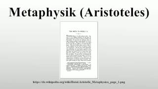 Metaphysik Aristoteles [upl. by Ralf]