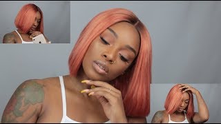 How I Got This Peachy Rosegold Bob ft Ballice Virgin Hair ⎮ Jessica Nicole [upl. by Ellerey615]