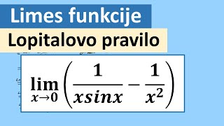 Granična vrednost funkcije Više puta primenjujemo Lopitalovo pravilo [upl. by Ahto9]